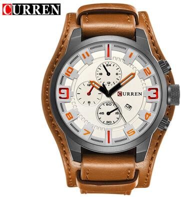 Youfap Market Luxury Leather Strap Mens Watch Quartz Waterproof Casual Sports Wristwatch black White