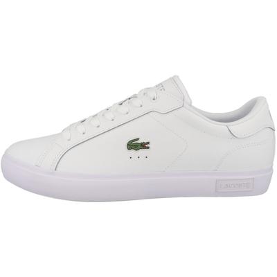 Sneaker LACOSTE "Lacoste Powercourt 125 2 Sneaker low Herren Schuhe", Herren, Gr. 44,5, Textil, weiß, Glattleder, Schuhe Sneaker, Ziernähte