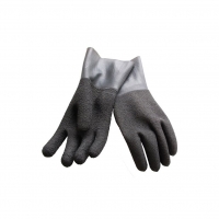 Polaris Latex Handschuhe passend für Ringsysteme - rauhe Oberfläche - schwarz - Gr: L