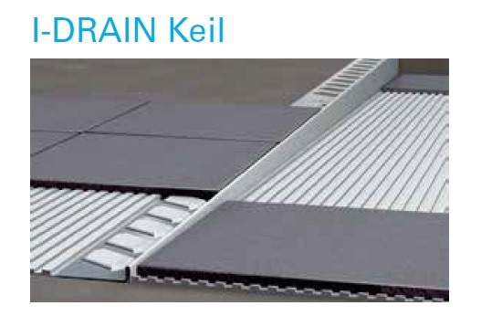 I-DRAIN Keil (linker Anschlag) 0,98 m, Edelstahl, gebürstet, h1 10mm, h2 24mm ID754100L