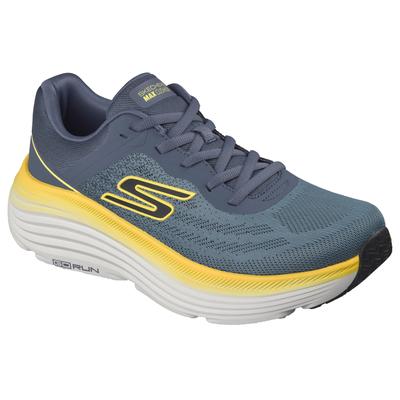 Sneaker SKECHERS "MAX CUSHIONING ENDEAVOUR-", Herren, Gr. 45, blau (blaugrau, gelb), Synthetik, Textil, kontrastfarbene Details, Schuhe Sneaker, Laufschuh, Sportschuh mit Max Cushioning