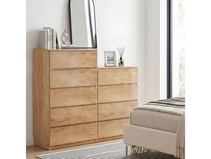 HOMCOM Commode 4 Tiroirs Minimaliste 60x40x80 cm Naturel