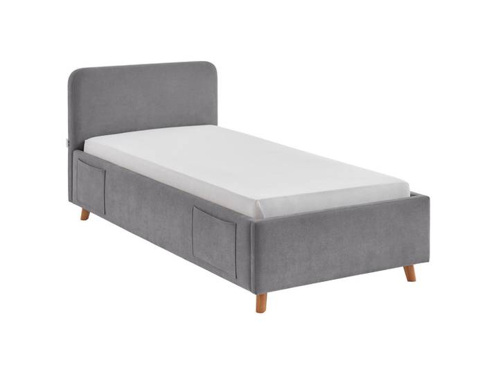 Boxxx Polsterbett, Grau, Eiche, Holz, Eukalyptusholz,Birke, Buche, massiv, 90x200 cm, Bettkasten,individuelle Liegehärteeinstellung, Schlafzimmer, Betten, Polsterbetten