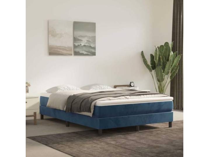 KTHLBRH Taschenfederkernmatratze Mittel Dunkelblau 140x190x20 cm Samt Samtbezug, Taschenfedern, Schaumstoff, mittlere Stützkraft, 140x190x20 cm, dunkelblau
