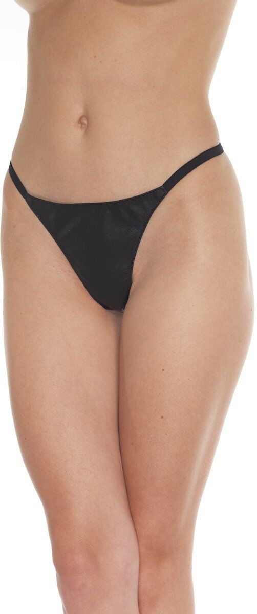 Rimba String en cuir noir