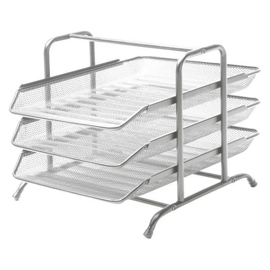 B.N.T. Stickn Brevbakkesaet tråd metal MESH m/3 bakker sølv (BNT730215)