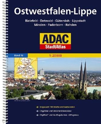 ADAC Kartografie - ADAC StadtAtlas Ostwestfalen-Lippe mit Bielefeld, Detmold, Gütersloh, Lippstadt,: Minden, Paderborn, Rahden 1:20 000 - Preis vom 17.10.2026 19:25:27 h