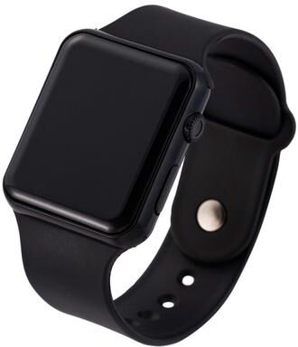 Uplifted Trends Simple Digital Watch For Men And Women Fashion LED Sports Watch With Black Silicone Wristband black