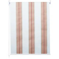 Rollo MCW-D52, Fensterrollo Seitenzugrollo Jalousie, Sonnenschutz Verdunkelung blickdicht 120x230cm ~ weiß/rot/beige