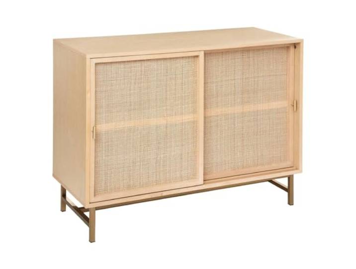 Atmosphera Interior Designer – Rayo Sideboard mit 2 Schiebetüren – Aufbewahrungsmöbel für Schlafzimmer, Wohnzimmer, Büro – Rattan – B 100 x H 78 cm