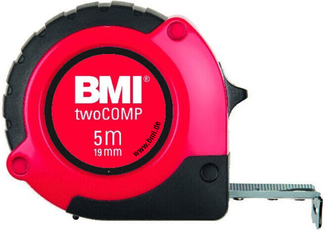 Mètre-ruban de poche twoComp L. 5 m l. de bande 19 mm mm/cm EG II ABS avec aiman ; BMI (472541021M)