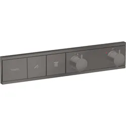 hansgrohe RainSelect Thermostat Unterputzmodell für 2 Verbraucher, 15380340, Farbe: Brushed Black Chrome