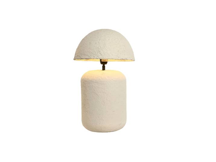 Lampe champignon en fer fait main blanche 30x30x53 cm