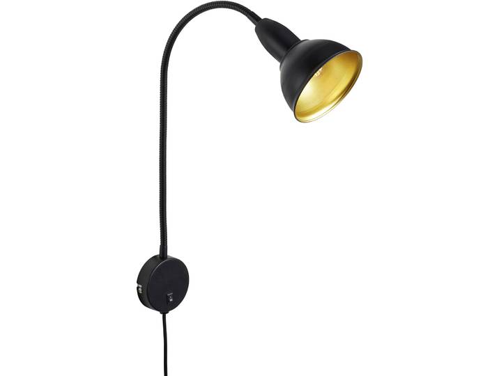 Wandlampe Diogo Schwarz/Gold Metall B 8 cm