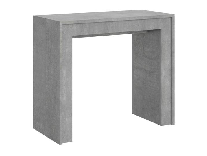 Console extensible effet béton gris 90x42/302 cm