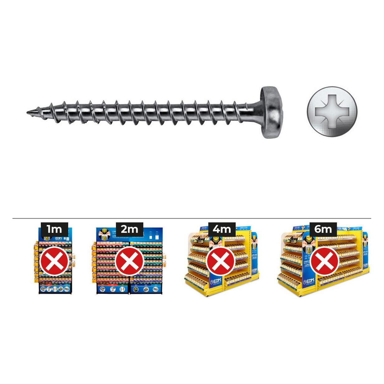 Celo Schraubenkasten Verzinkt Ø 4 x 20 mm Vollständiges Thema (1000 Unidades) (1000 Schrauben pro Stück) (53013356)