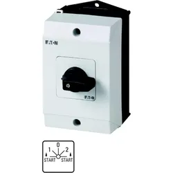 Eaton 207101 Tastschalter, T0, 20 A, Aufbau, 2 Baueinheit(en), Kontakte: 4, Tastfunktion in Stellung START, 45 °, tastend/rastend, START>1-0-2