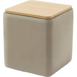 Ablagetisch HOME AFFAIRE "Kyro, Stauraum mit Tischplatte Eiche, Breite 40 cm", bisquit, B:40cm H:46cm T:40cm, 100% Leder, Tische, Ablagetisch, Stylisch, handlich und praktisch für dein Schlafzimmer