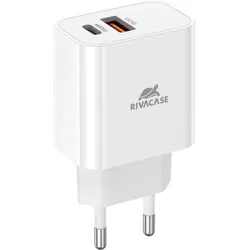 Rivacase MOBILE CHARGER WALL/WHITE PS4102 W00 (20 W), USB Ladegerät, Weiss