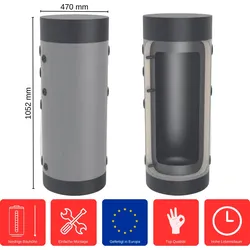 Heizungs-Pufferspeicher 80 Liter HP-0-80 Standspeicher Heizkreis Pufferspeicher