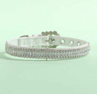 Uplift Picks Adjustable Pearl Cat Collar With Rhinestone Pet Necklace Charm 02 28 34 Cm