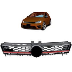 Kühlergrill Schwarz mit Rot Streifen passend für VW Golf 7 2012-2017