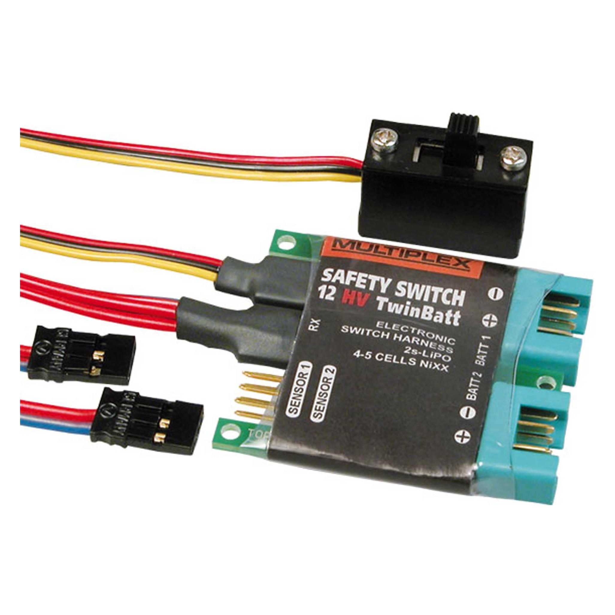 Multiplex Safety Switch 12HV Twin Batt mit Graupner JR Stecker (85009)