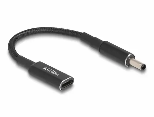 Delock USB-Ladekabel USB-C Buchse, DC Stecker 4,5mm 0.15m Schwarz 60036