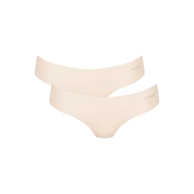 String SLOGGI "String Zero Microfiber Hipstring 2.0 2er Pack", Damen, Gr. XS, beige (creme), Obermaterial: 76% Polyamid PA. 24% Elasthan EL., Unterhosen String