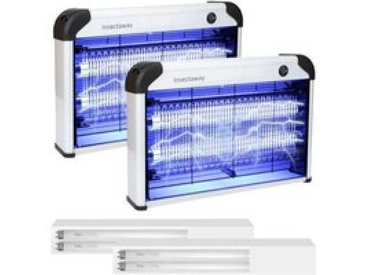Lampe Anti Moustique 2PCS Tue Anti Mouche Eléctrique 2400V Grille Double Face Lampe Anti-Moustique Interieur 2 LAMPE ANTI-INSECTE