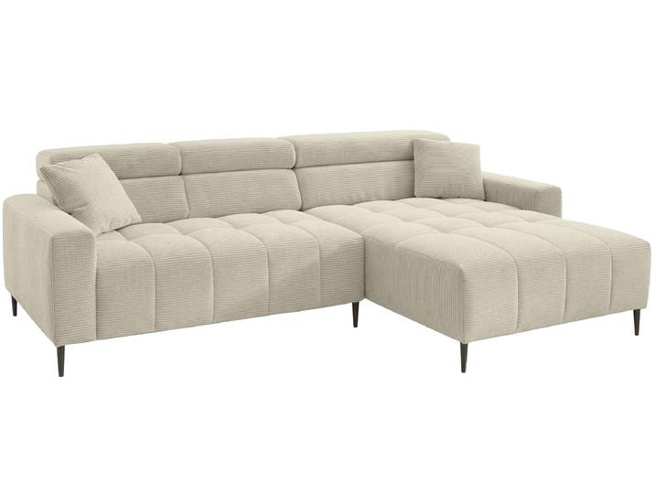 Ecksofa Simple mit Funktionen Cord Beige