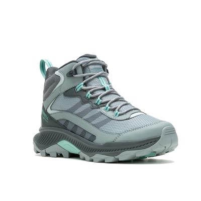 Wanderschuh MERRELL "SPEED STRIKE 2 MID GORE-TEX", Damen, Gr. 41, grau (monument), Synthetik, Textil, Schuhe Wanderschuh, wasserdicht dank Gore-Tex Membrane