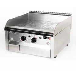 Romux® Elektrisch Grillplatte aus Edelstahl 50 cm Tischgerät Top mit 4 mm glatter Grillfläche für schnelles Aufheizen mit Thermoelement CE