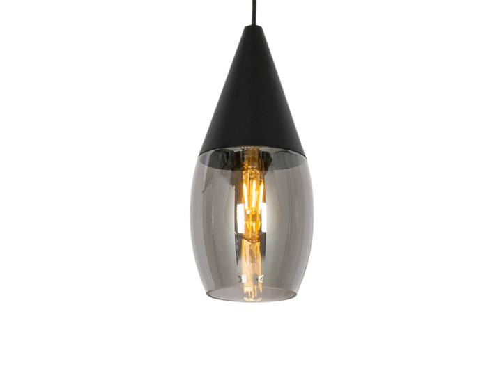 Suspension moderne noire avec verre fumé - Drop