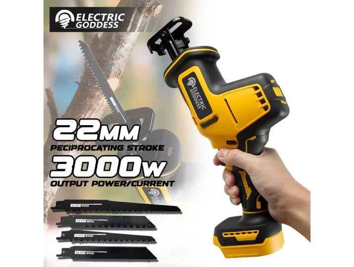 Déesse électrique 10000SPM scie alternative électrique sans brosse scie sabre outil de coupe du bois et du métal pour Dewalt broche de batterie 20V