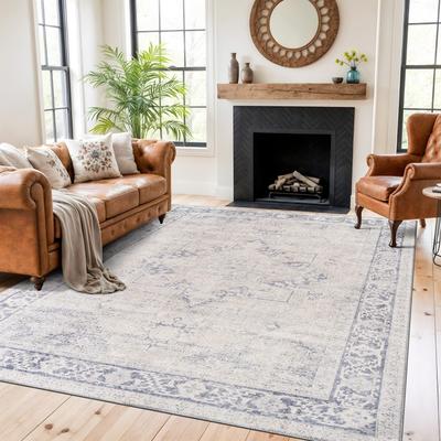 World Rug Gallery Oriental Washable Flat Pile Non-Slip Area Rug