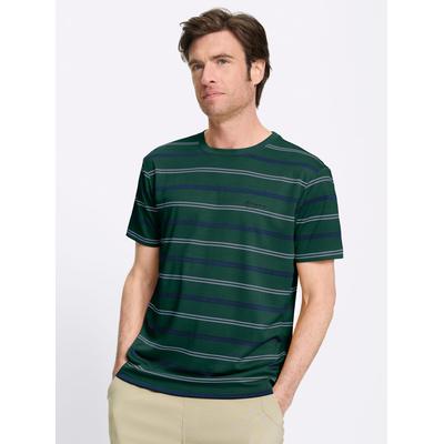 Trainingsshirt CATAMARAN "Funktions-Shirt", Herren, Gr. 48/50, grün (moos, gestreift), 100% Polyester, gemustert, gestreift, mehrfarbig, Rundhals, Shirts