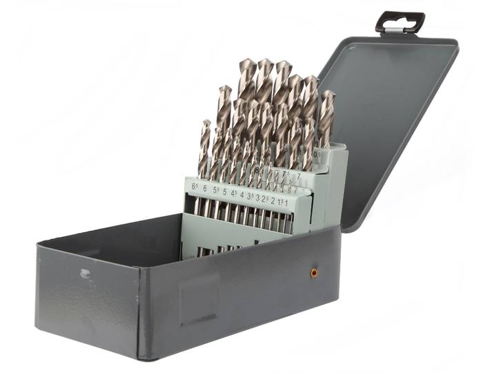Coffret métallique 25 forets - DIAGER - HSS meulé PRO din 338 angle 118° Diam.1 à 13 mm par 0\,5 mm