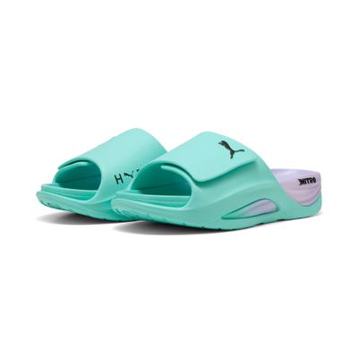 Badesandale PUMA "NITROCAT SLIDE V HYROX", Damen, Gr. 39, grün (intense mint, light lavender, puma schwarz), Synthetik, unifarben, Schuhe, Badelatschen