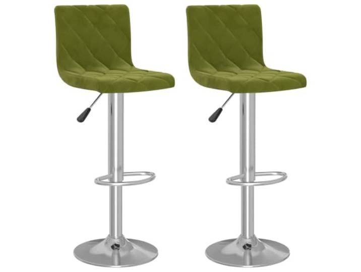 HKLGBVCR Barhocker, Velours, Grün, 2-teilig, drehbar, verstellbar Weicher Samt, verchromter Stahl, Gashebel, 360 ° drehbar, Belastung 110 kg, integrierte Fußstütze