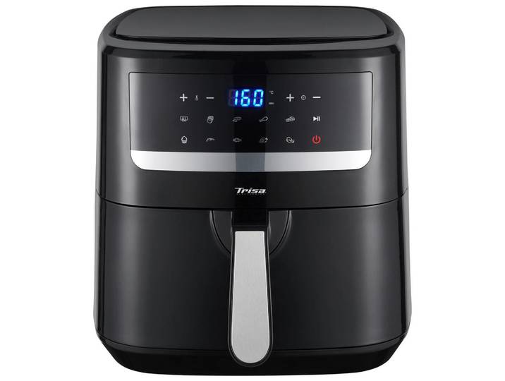 Trisa Electronics Heissluftfritteuse, Schwarz, Kunststoff, 7,5 l, 38.3x32.2x32.7 cm, Temperaturanzeige, Betriebsanzeige, Programm wählbar, Display, Touchscreen, Kochgeschirr, Küchengeräte, Fritteusen