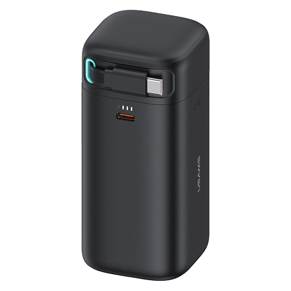 Usams Powerbank ze zwijanym kablem USB-C 18000 mAh PD45W Fast Charge XMF Series czarny/black 20KCD21 (18000 mAh, 45 W) (20KCD21601)