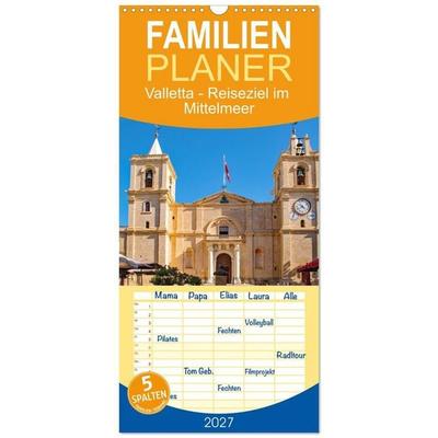 Familienplaner 2027 - Valletta - Reiseziel im Mittelmeer mit 5 Spalten (Wandkalender, 21 x 45 cm) CALVENDO