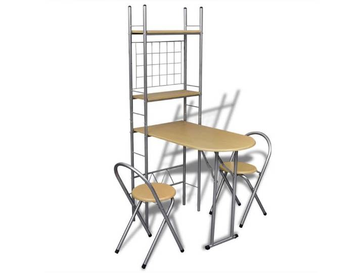 Jeu de bar petit-déjeuner pliable - VIDAXL - 2 chaises - Table pliable - 56x90x165 cm - Brun - Cadre en acier - MDF