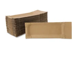 greenbox - Pappteller mit Abriss 8 x 18 + 3 cm, braun, rechteckig, 50 St.
