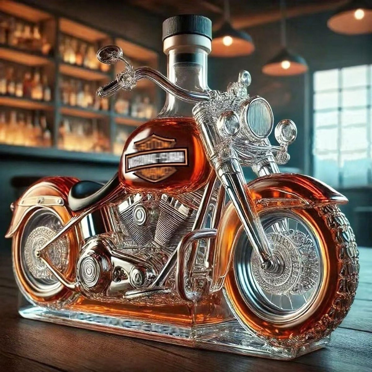 Unieke 3D Whiskey Decanter van Handgeblazen Glas voor Bar Decoratie en als Cadeau voor Whisky Liefhebbers