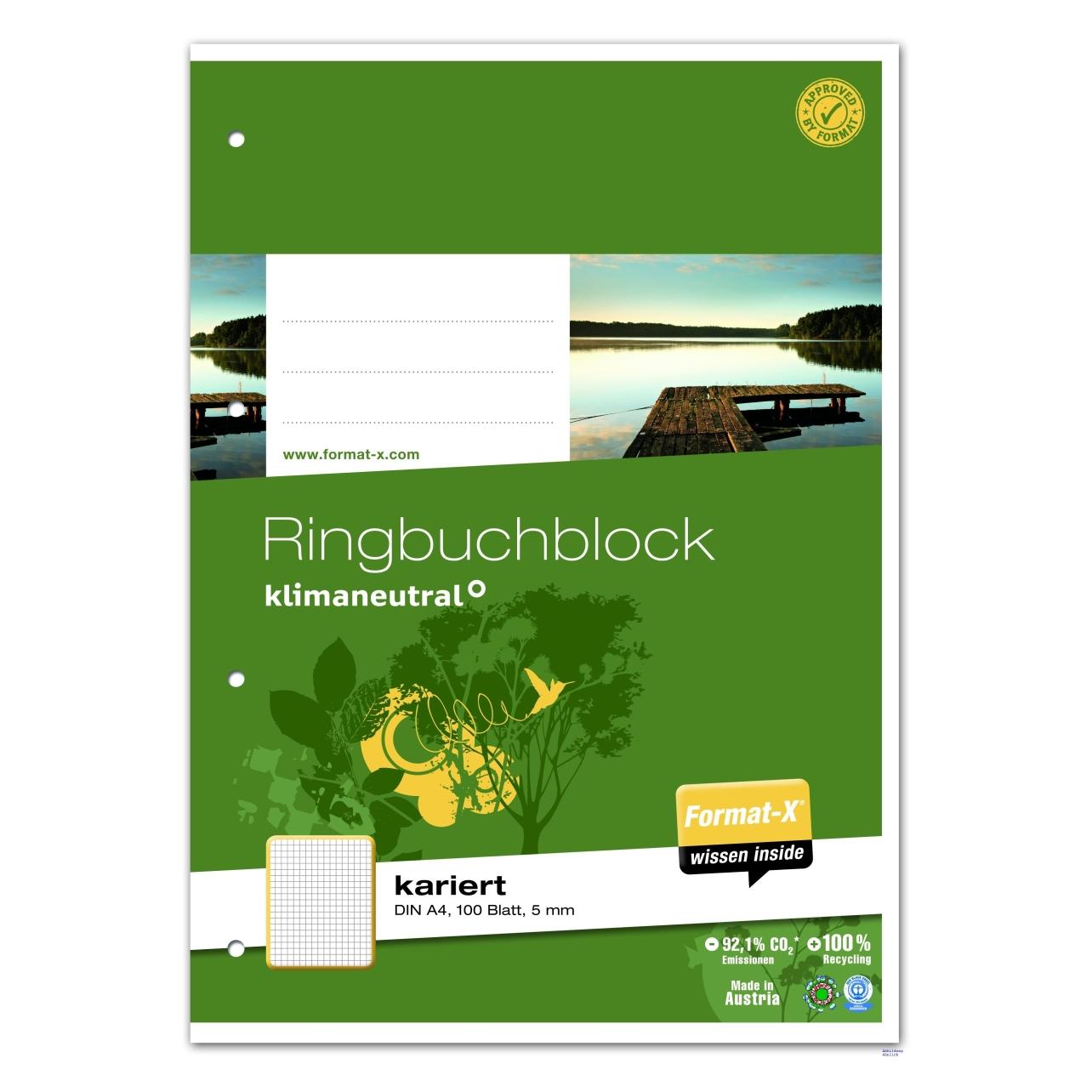 Format-x Ringbuchblock (A4, Kariert) (044380 20)