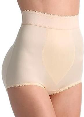 Plus Size Women's High Waist Padded Panty Light Control by Rago in Beige (Size S)
