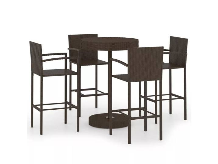 VidaXL - Bar-set poly-rattan, One Size, Braun