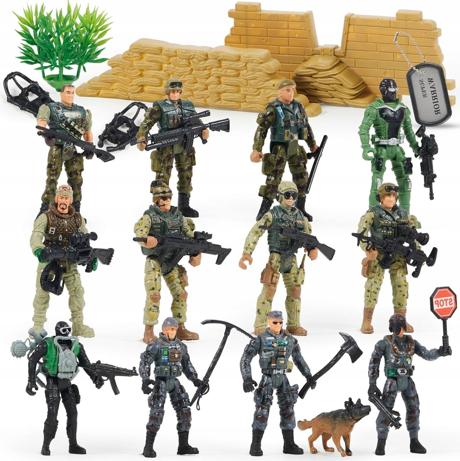 Legerfiguren Speelgoed Set - 16 Realistische Militaire Poppetjes
